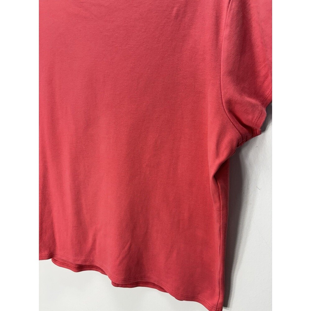 Eileen Fisher Womens Cropped Short Sleeve T-shirt Salmon Pink 100%Cotton Sz L - Picture 10 of 12
